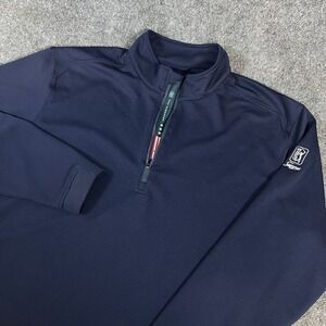 TPC Sawgrass Golf Men's Levelwear 1/4 Zip LS Ribbed Pullover | Blue | Size 2XL